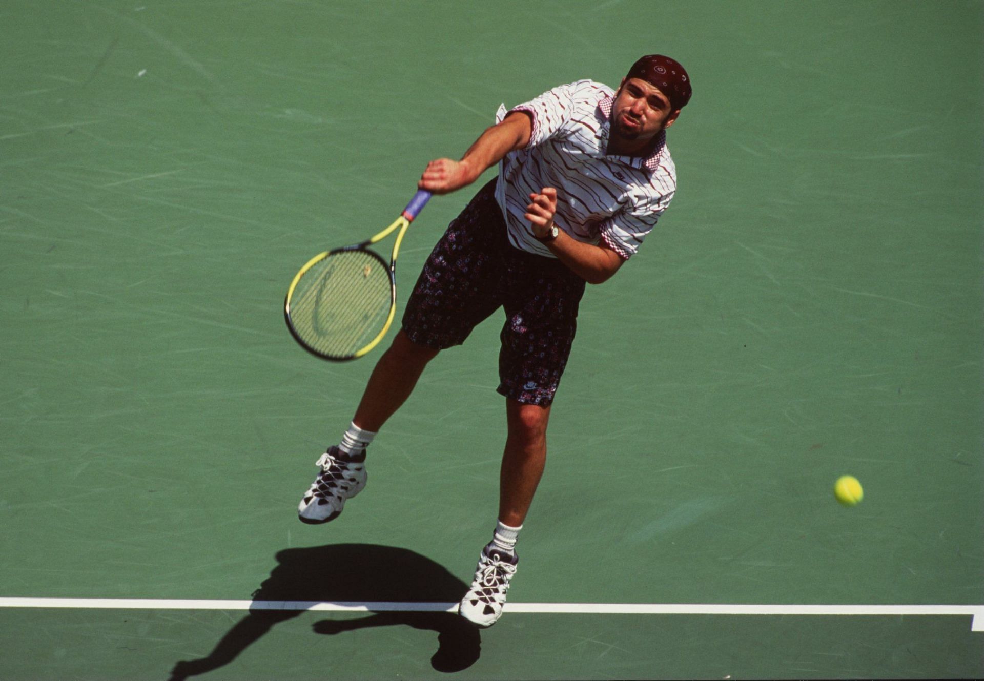 Andre Agassi serves at Australian Open 1995 | Image Source: Getty